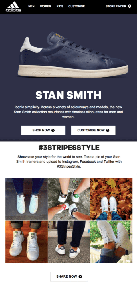 Adidas creator content example