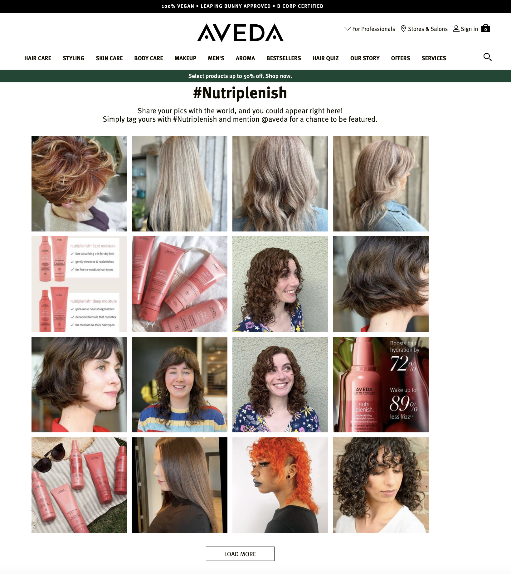 Aveda creator content example