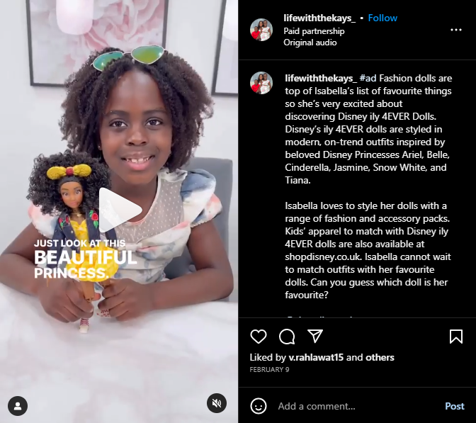 Disney creator content example
